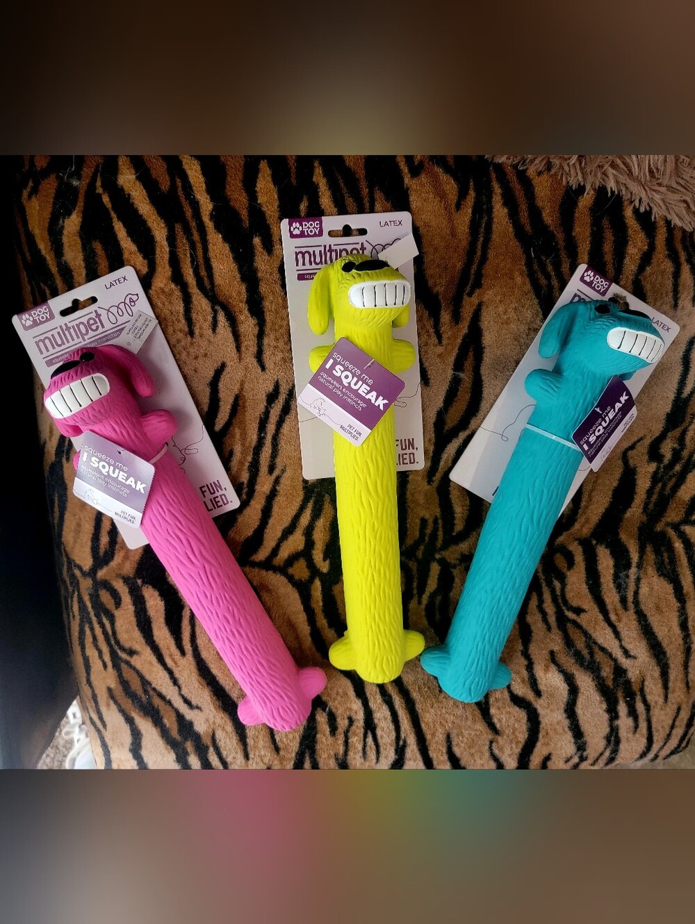 Multipet Dog Long Latex Dog Sm Med Various Colors Ea.